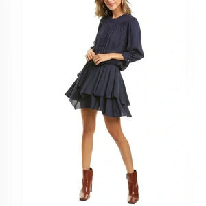 ZADIG & VOLTAIRE Rooka Tiered Mini Blouson Dress -XS